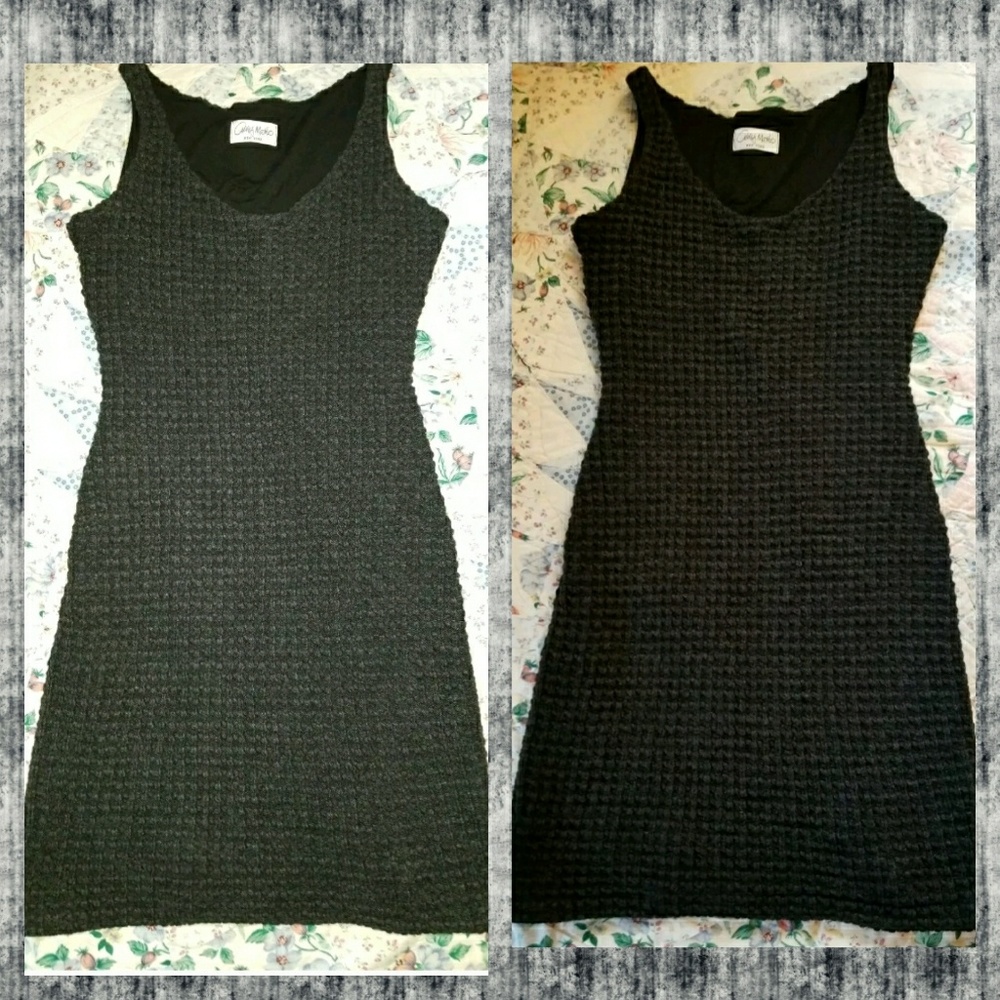 Amy Matto New York DESIGNER SAMPLE waffle shaker Knit Sweater shift tank Dress